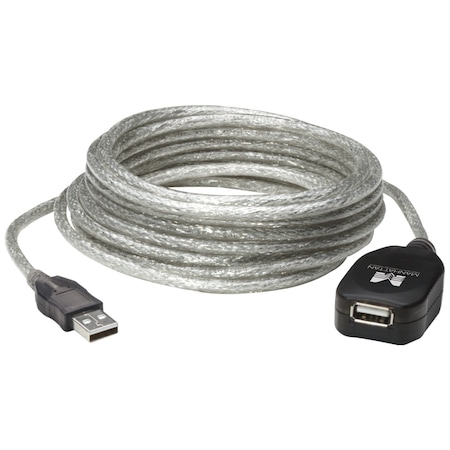 MANHATTAN A-Male to A-Female 16 ft. USB 2.0 Active Extension Cable (Clear) 519779